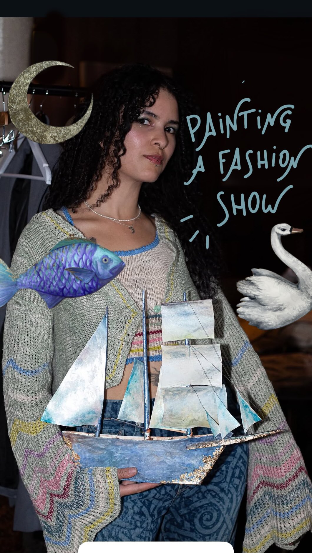 First time painting a fashion show at @dublin_ifw 😭❤️

Honestly: in the beginning I had no idea what I was doing 😅

For Dúlra ‘From Solstice to Storm’, I wanted to bring my art practice onto the runway in a way I’d never done before. Inspired by the power of Irish nature and the pieces by @dettaknitwear  and @g.bowman_designs .

So I made my handmade paper outfit, the paintings the models would actually carry, and then painted live while the show kept moving around me!

The whole idea was to blur the line between the artwork and the performance, making Art and Fashion become one. And the painting became part of the show as it happened, in real time, in front of everyone.

From the first sketches and paper experiments to that final walk, this was completely new territory for me. My first fashion show and first time bringing my visual art into fashion this way.

I was so nervous but took the risk anyway. And I’m so glad I did!

📍 @thedevlindublin 

📸 @alexdelchill 
@storyofher.studio 
@photofaffer 
@musingchica 
@sbshoots24 
@bylo_photography